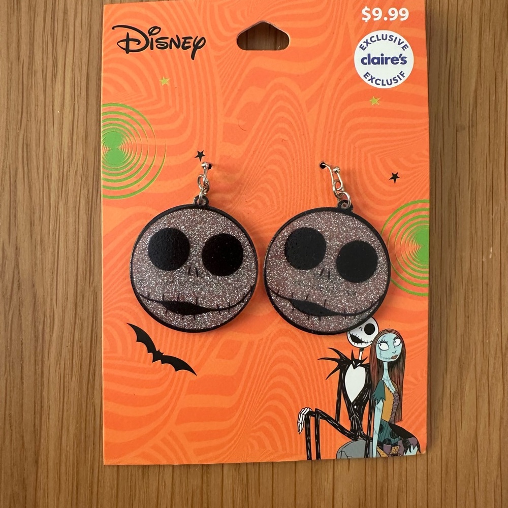 NWT Claire’s Disney Nightmare Before Christmas Jack Skellington Earrings